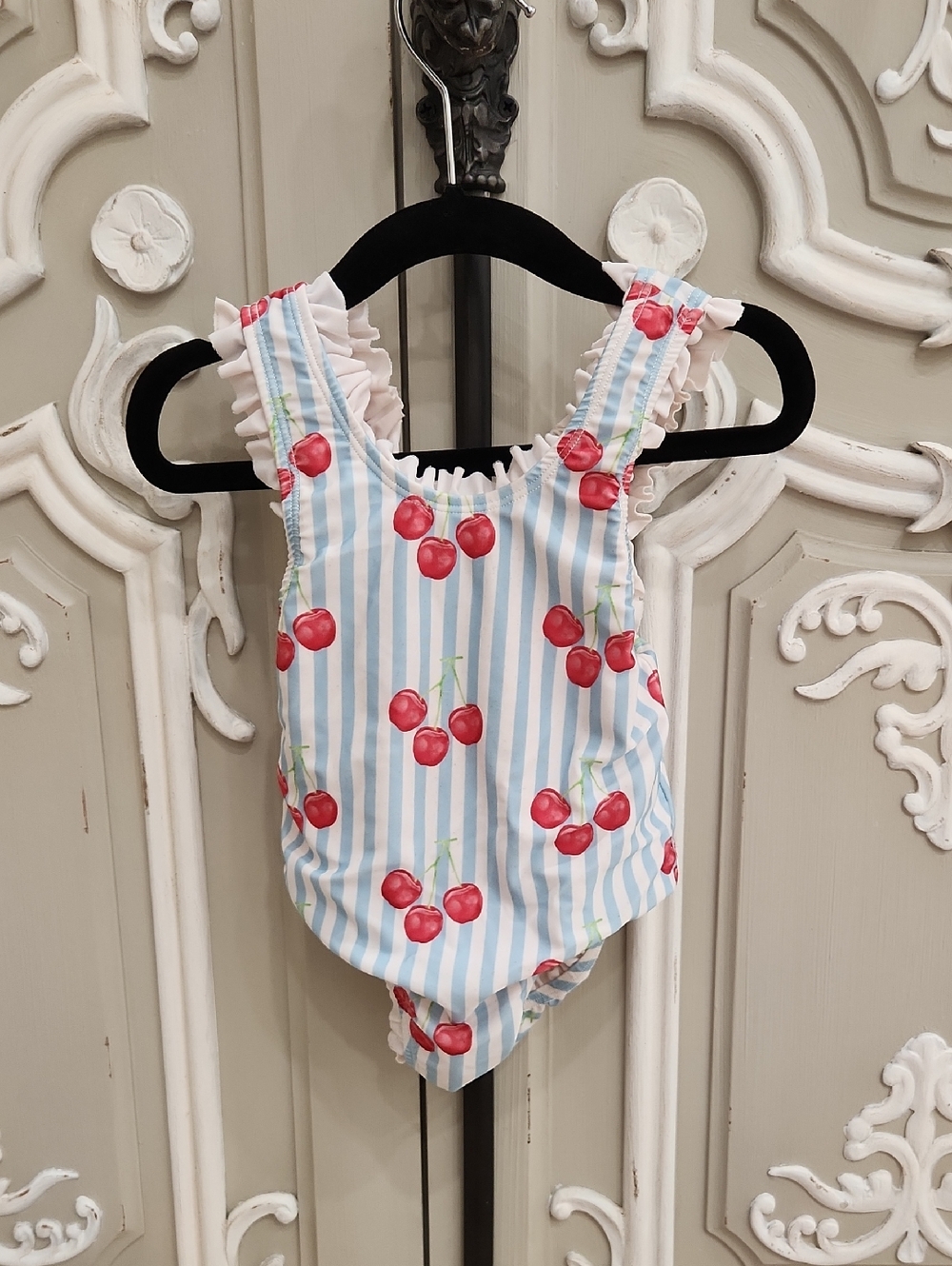 Sal & Pimenta Girls Cherry Print One-Piece Swimsuit Size 12 - 18 Months